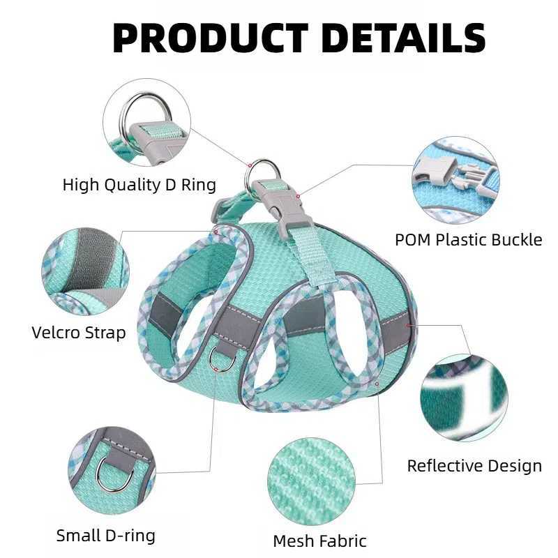 Pet Dog Harness and Leash Set for Small Medium Dogs Outdoor Walking Reflective Cat Vest Harness Chihuahua Yorkie Pet Supplies J251129