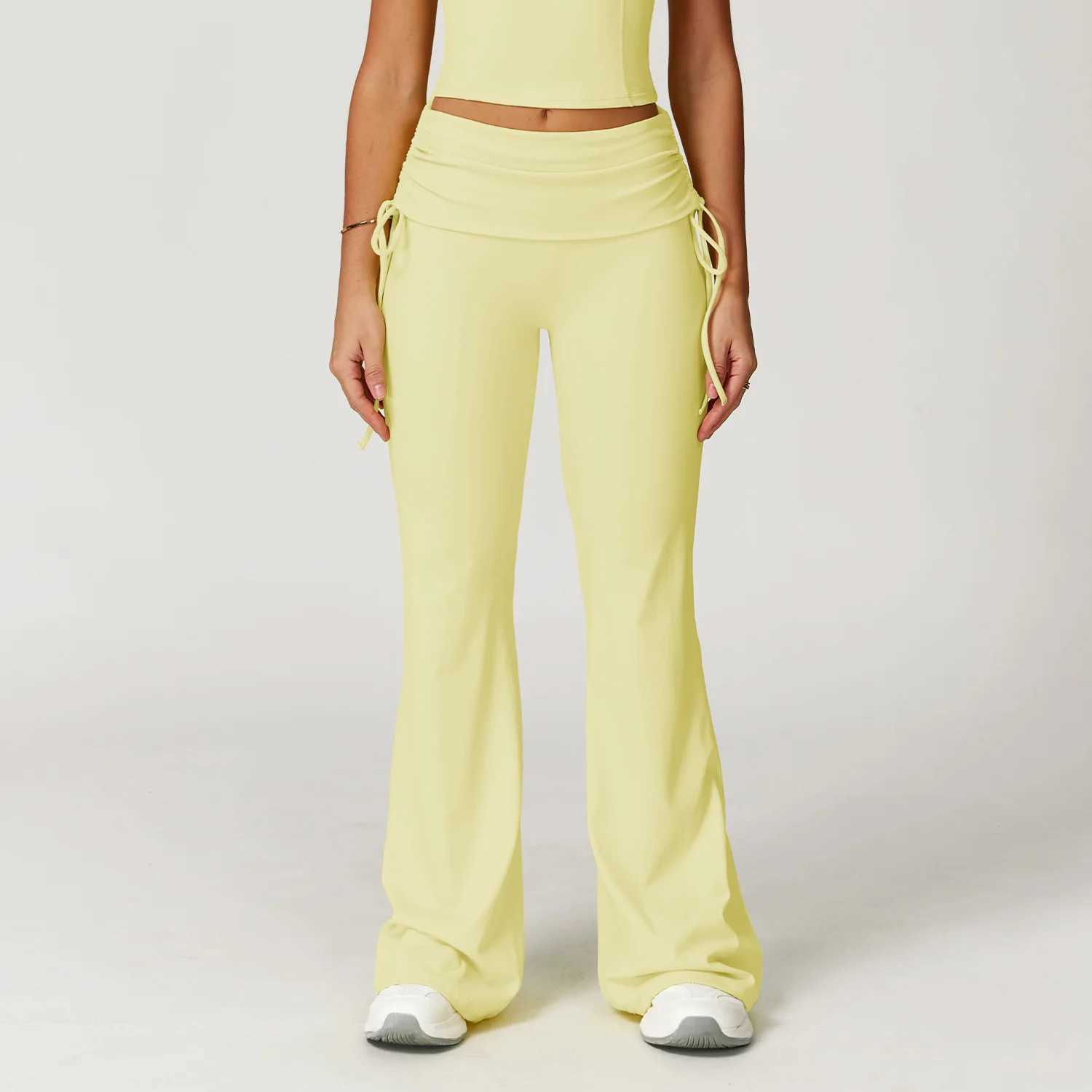 Bellbottoms High Waist Workout Yoga Leggings Fitness Butt Lifting Scrunch Butt Sports Gym Flared Pants Women Wide Leg Pants J251030