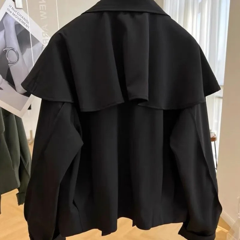 Autumn Baggy Trenches Women Cropped Leisure BF Coats Fashion Streetwear Allmatch Office Ladies Zipup Outerwear 251030
