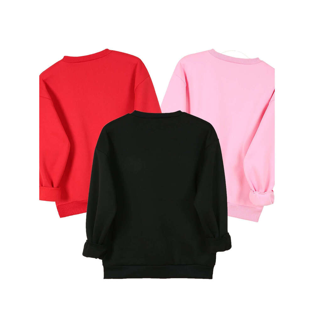 Women S Pcs Gradient Heart Butterfly Letter Print Sweatshirt Set Cozy Round Neck Hoodies With Love Phrases Leopard Accent Mermaid Tail Designs In Red 