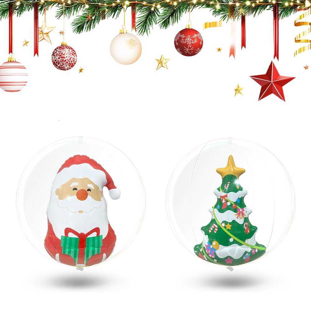 1pc Inflatable Transparent Snowman Christmas Ball PVC Party Decoration Ball Suitable For Christmas and New Year Party Supplies C251030