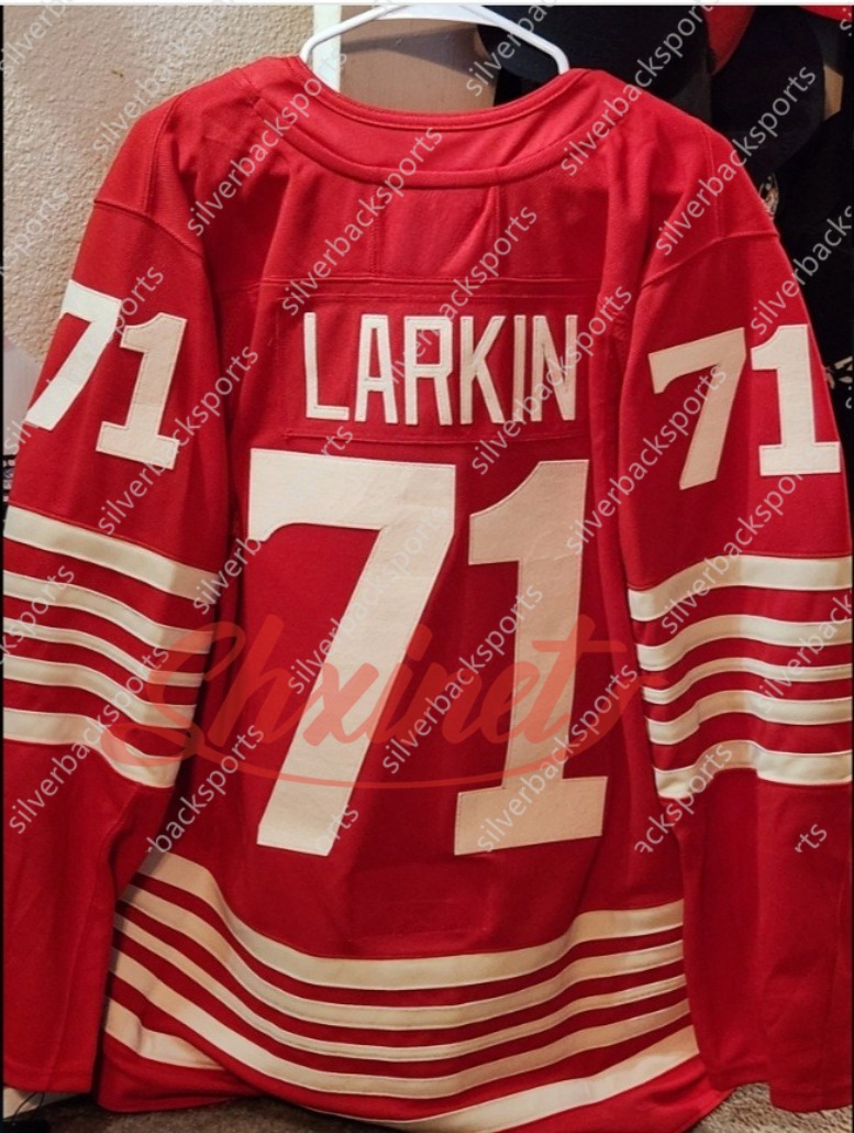 71 Dylans Larkins detroites hockey jersey red black white 88 Patrick Kane Alex DeBrincat Moritz Seider Carter Bear Steve Yzerman John Gibson Lucas Raymond Sell