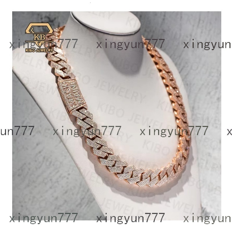 Custom Big 21MM Width Moissanite Heavy Cuban Chain Silver Plated 18k Gold Men Hip Hop Necklace Moissanite Diamond Cuban Chain