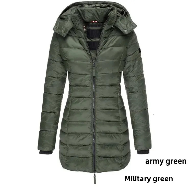 Womens Winter Cotton Jacket Slim Fit down Cotton Coat Warm Outerwear Long Sleeve Fashionable Korean Style Middle Length 251030
