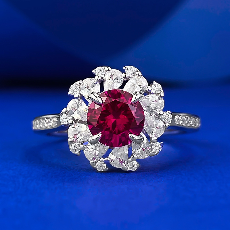 Choucong Handmade Wedding Rings Luxury Jewelry Genuine 100% 925 Sterling Silver Ruby Water Drop 6A Zircon Party Promise Women Princess Ring Lover Gift