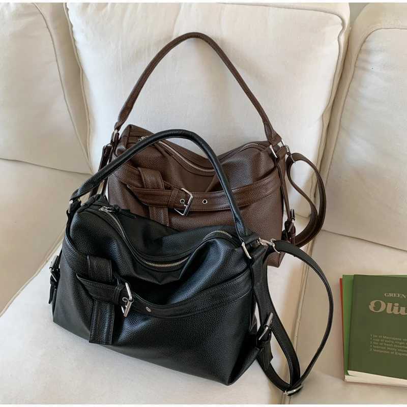 Designer bag Korean Brand Wen Shoder Bag Large Capacity Belt Design Crossbody Bag Trendy Hot Girl Motorcycle Bag Cmuter Tote Bag Y251029