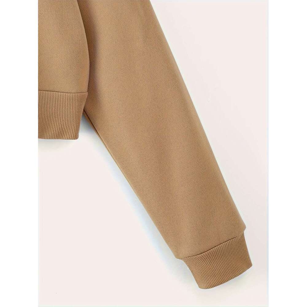 Casual Fashion Short Hoodie Zipper Cardigan Sweatshirt Set For Spring Autumn Winter Available In Three Colors Beige Black And White