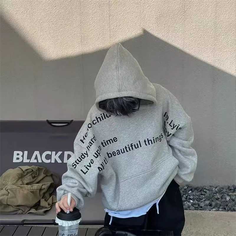 Boys Fleece Hoodies Kids Casual Hooded Sweatshirt Children Autumn Pullover Troddler Letter Fashion Coats Teenager Winter ClothesT251030