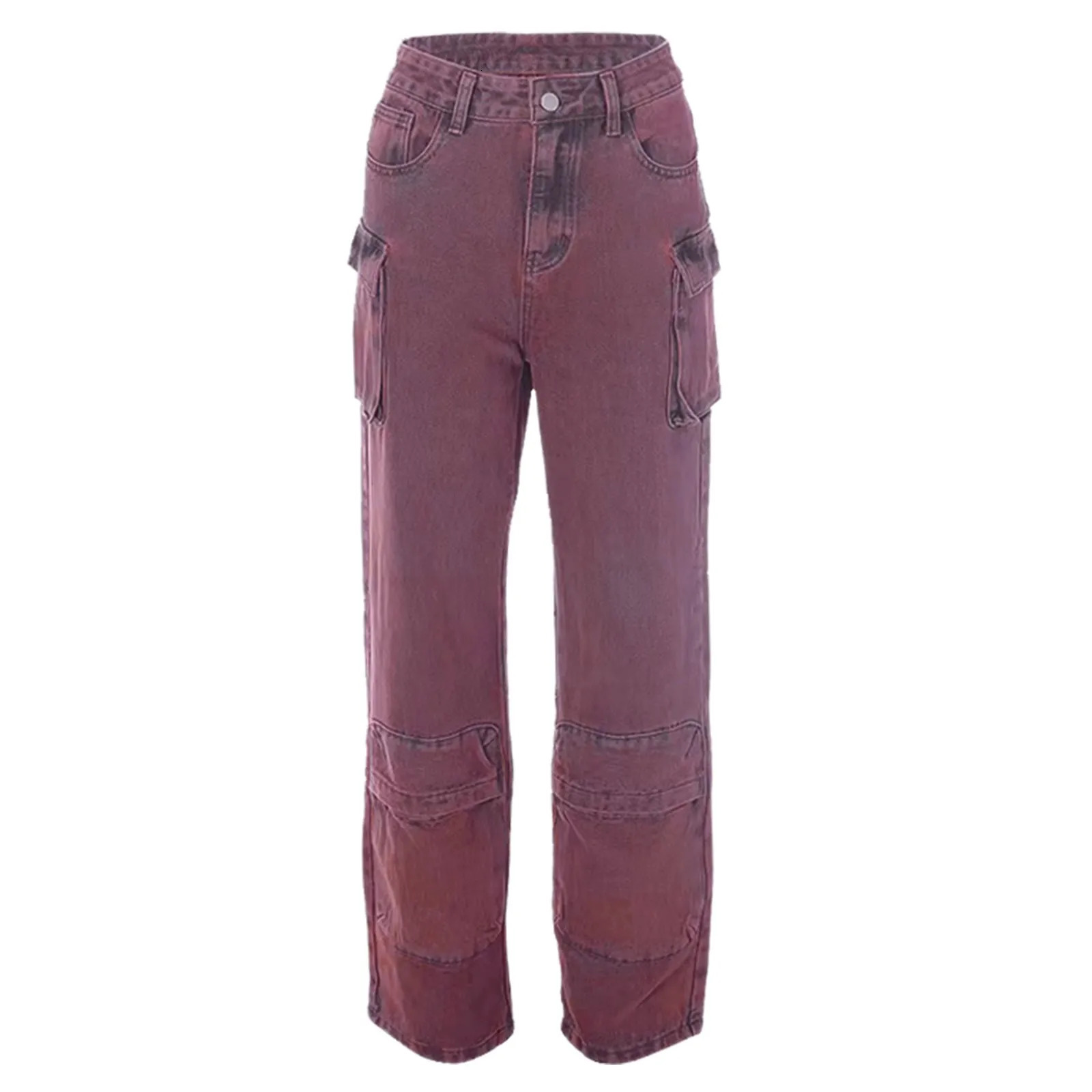 Women Streetwear Loose Straight Multi Pockets Fashion Denim Cargo Pants Y2k Vintage Casual Wide Leg Jeans Baggy Trousers 251029