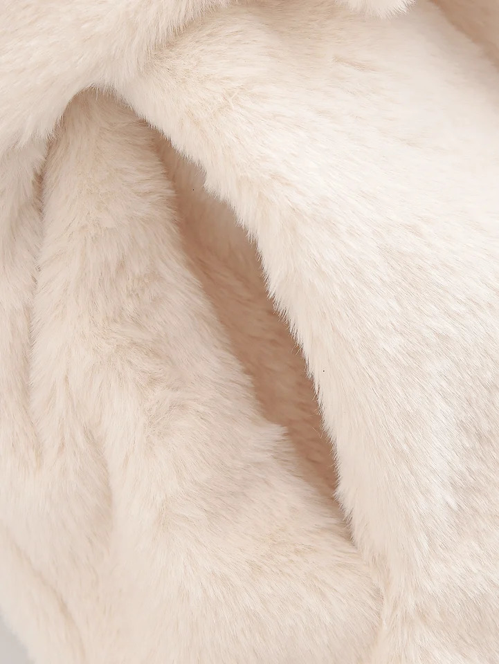 Woman Solid Fur Jacket Coat With Belt Single Breasted Long Sleeve Loose Coat Casual Street Female Warm Autumn Winter Jackets 251029