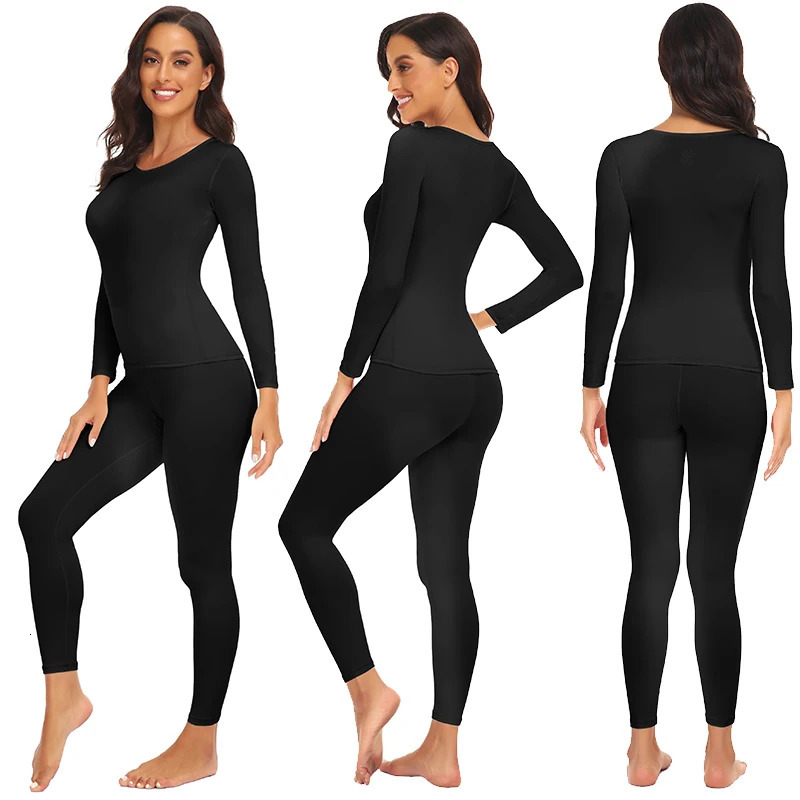 Women Thermal Underwear Set 2 pack Long Johns Ultra Soft Fleece Lined Base Layer Keep Warm Cold Weather Top Bottom 251030