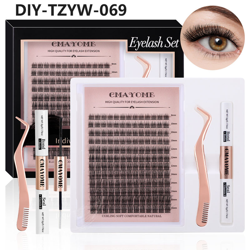 DIY Individual Eyelashes Thick Fluffy 144Pcs Cluster Lashes Kit Soft Natural Look Handmade Reusable D Curled Cluster Segmented Eyelashes Grafted Lashe