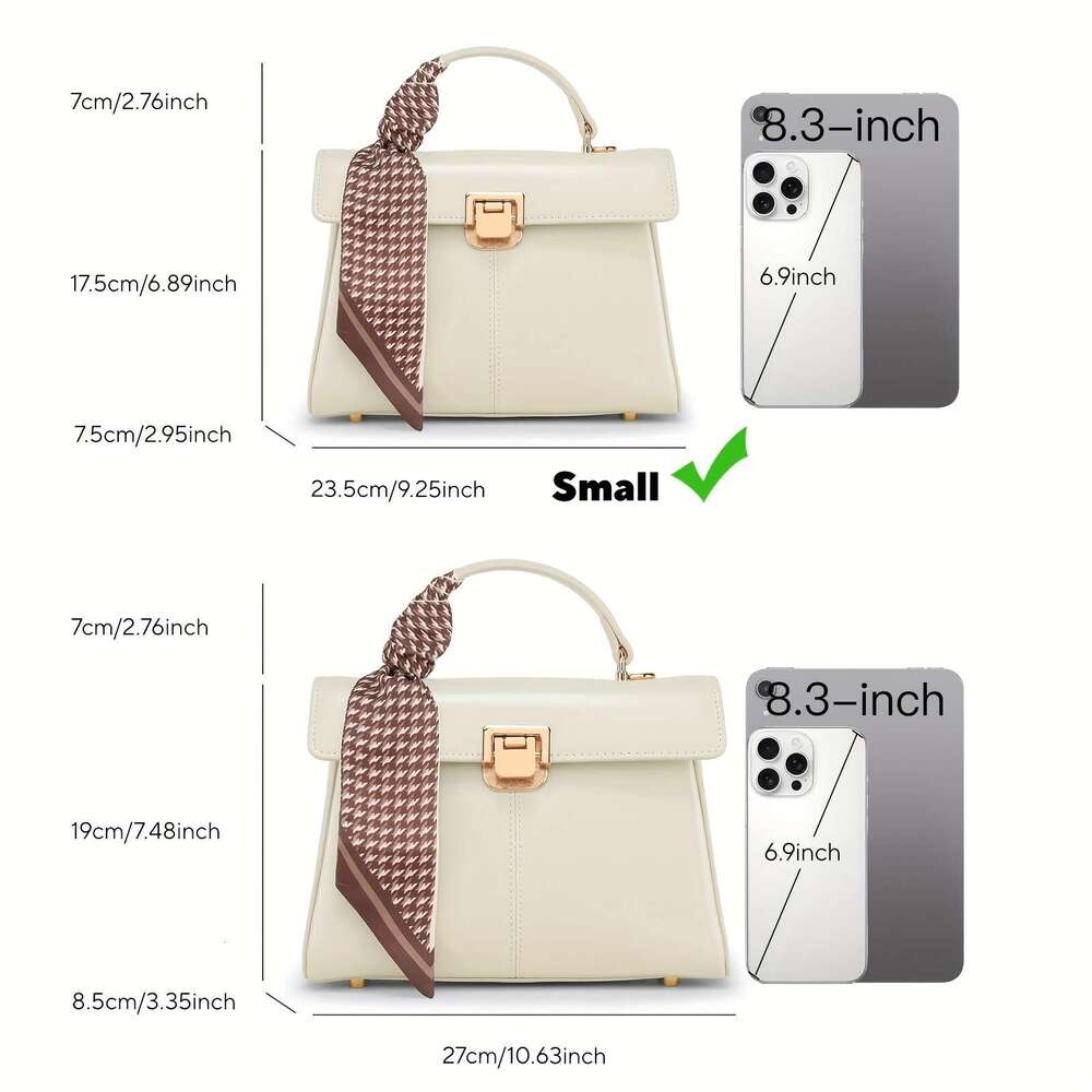 Women Black, Red, White, Brown Solid Color Satchel Purse With Shoulder Strap And Metal 2025