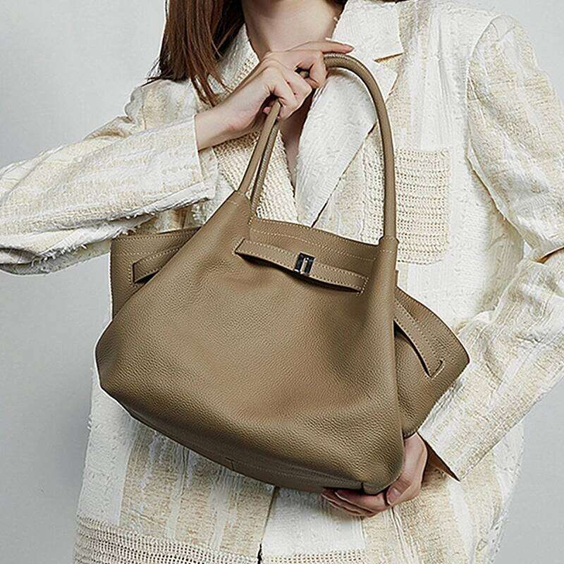 Designer bag 52 Burminsa Real 100% Genuine Leather Tote For Women 2025 Designer Underarm Shoulder Bags Big Shopping Ladies Handbags