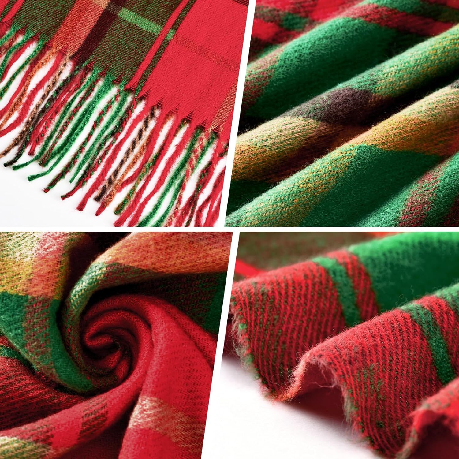 Custom Christmas gifts Winter Scarfs Women Womens Fashion Cashmere Scarf Plaid for Winter, Long Blanket, 79" x 28"