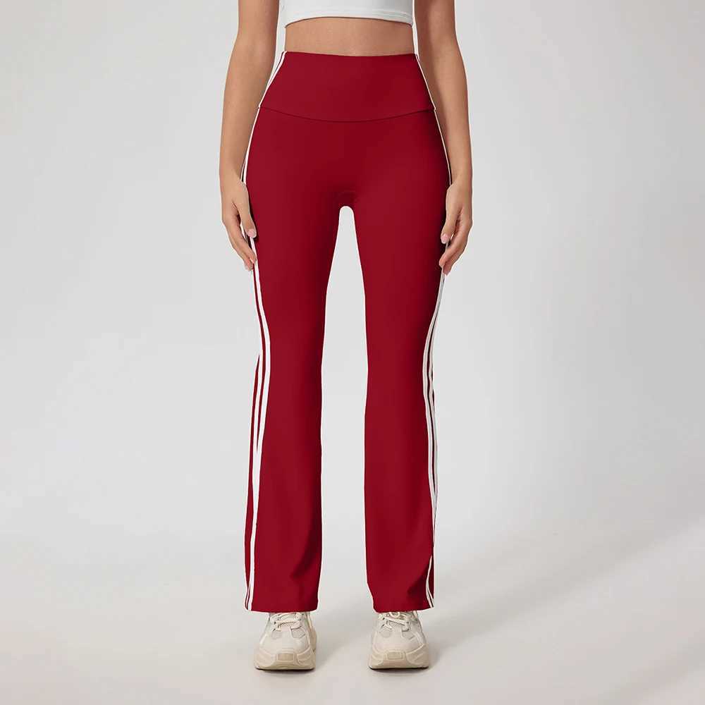 Yoga Leggings Women Striped Bellbottoms Sport Pants High Waist Wide Leg Pants Legging Workout Running Stretchy Gym Flared Pants J251030