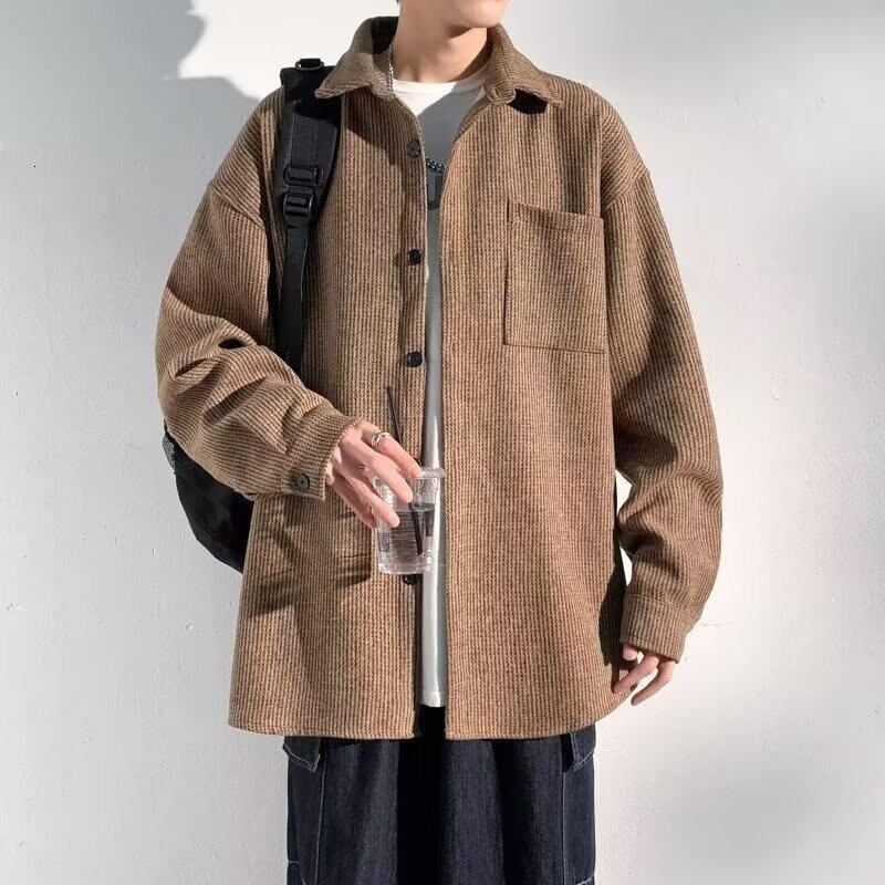 Corduroy Jacket Men's Designer Jacket Spring And Autumn Shirt Trendy Casual Couple Workwear Jacket Ins Trendy Brand Versatile Top