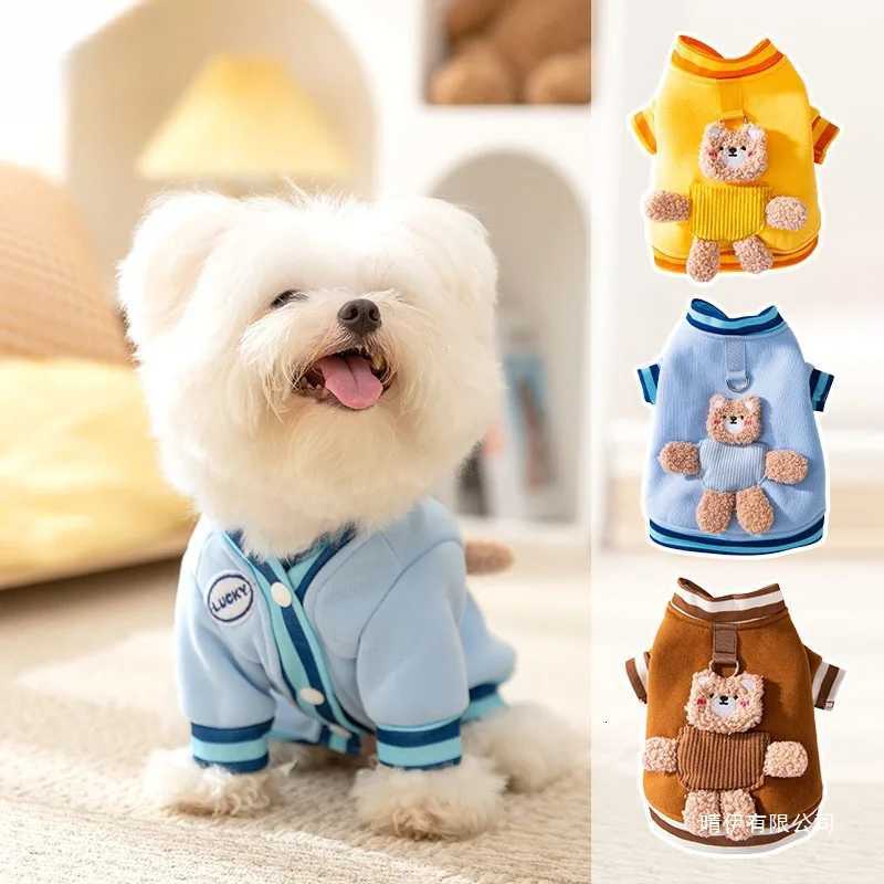 Warm Feet Cat Pet Clothing Autumn and Winter Dog Corduroy Hoodie with High Collar Cute Little Bear with Puppy Clothes Dog Hoodie C251030