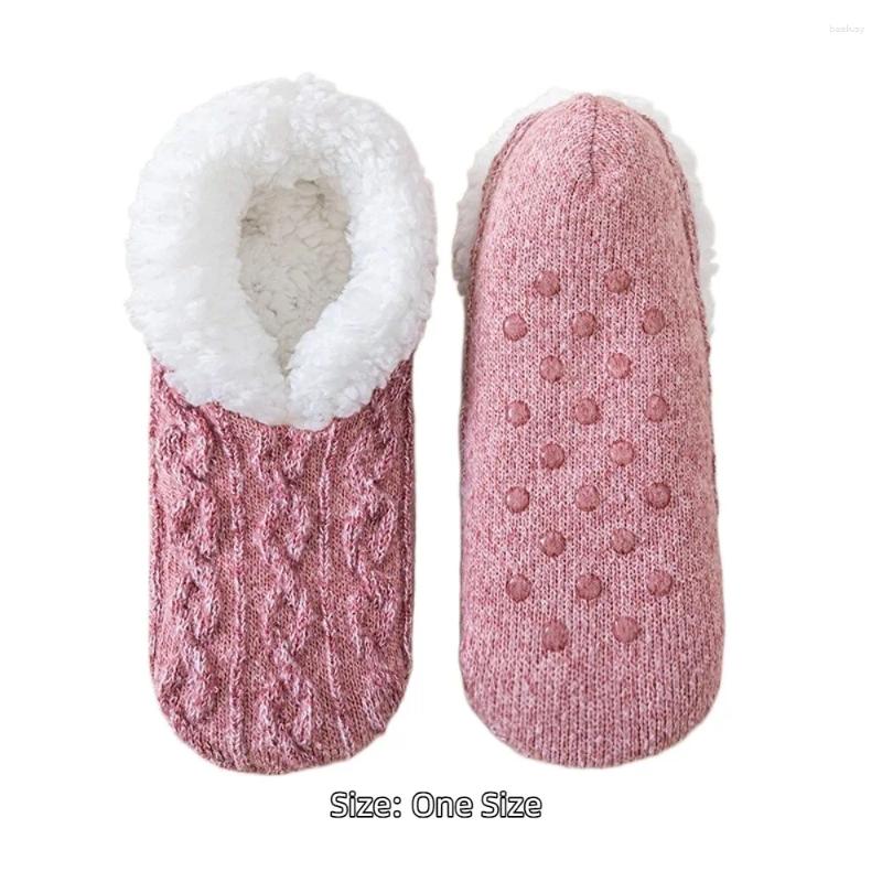 women socks autumn winter warm floor non slip fleece thickened sleep knitted carpet home as1312
