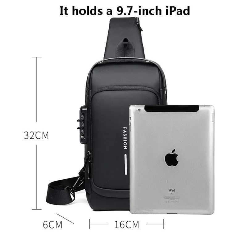 Desinger Multifunction Antitheft USB Shoulder Crossbody Bag Travel Sling Pack Messenger Pack ChEST Bag Male Men H251029
