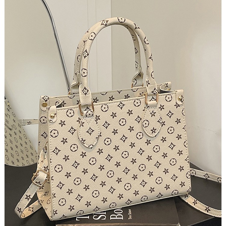 Free shipping printed retro bag, fashionable and versatile, popular for women, portable for commuting, single-shoulder crossbody, retro letter embosse