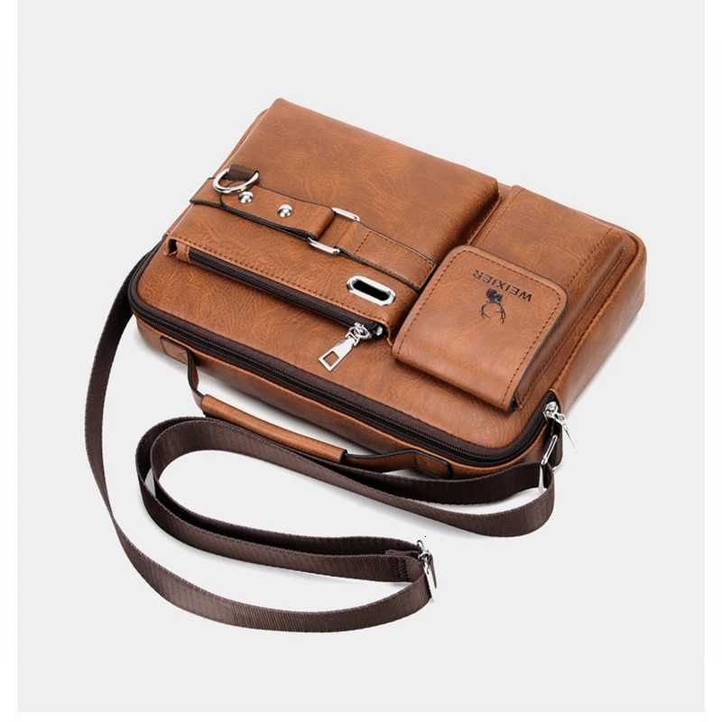 Small MenS Briefcase Bag Leather Handbags Cross Shoder Business Tote Bost Breifcases Square Wallets Crossbody Bag M Y251011