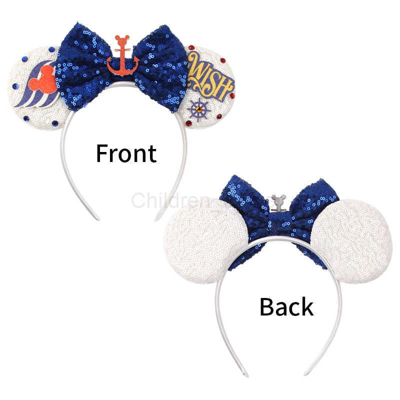 Disney Mickey Mouse Ears 25th Anniversary Commemoration Mickey Mouse Ears Magic Cruise Sparkle Bow DIY Headwear Adults Hairbands H251030