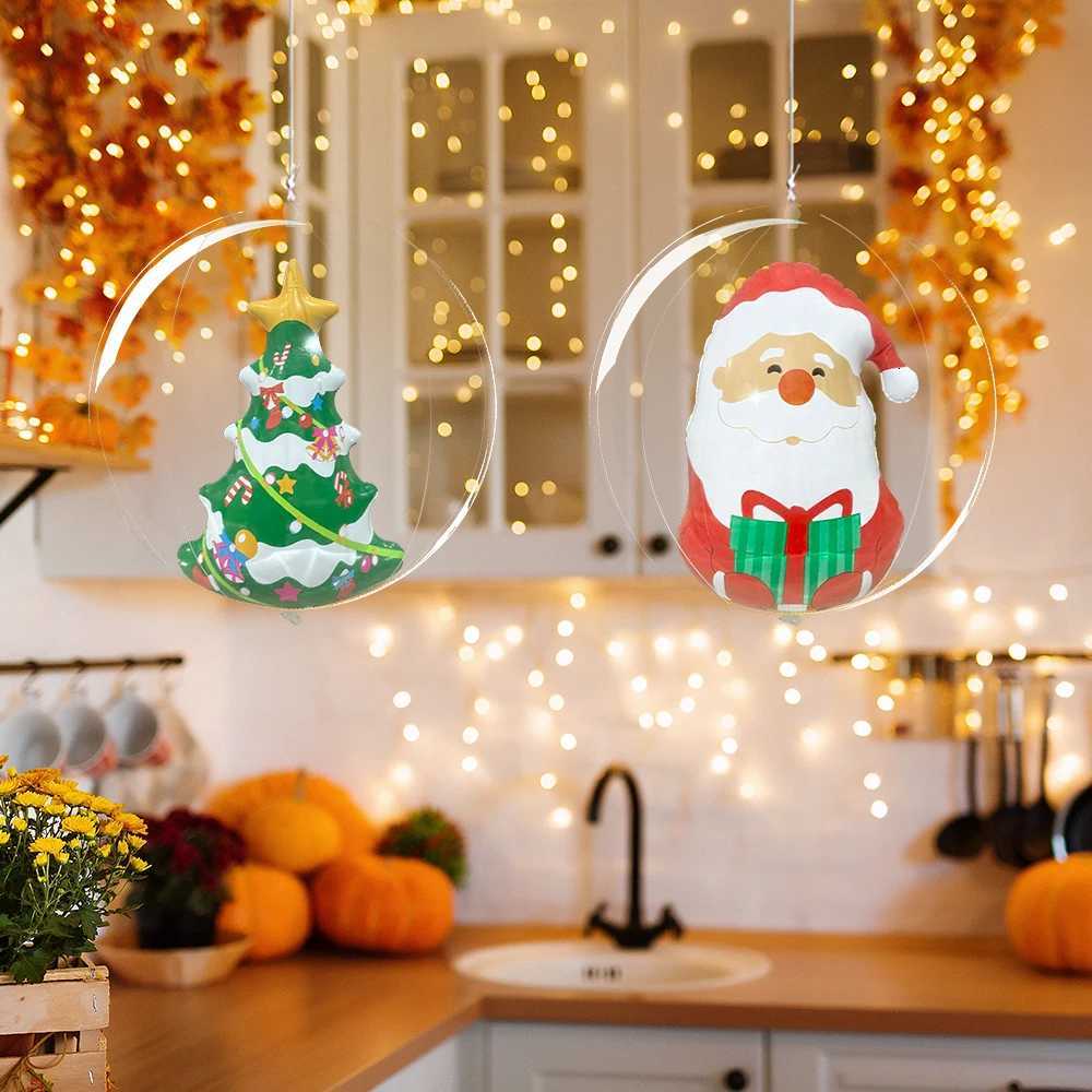 1pc Inflatable Transparent Snowman Christmas Ball PVC Party Decoration Ball Suitable For Christmas and New Year Party Supplies C251030