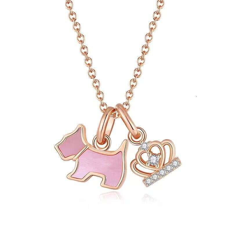 Full Dia Necklace for Women Cartoon Puppy Pendant with Inlaid Dias High-End Light Niche Heart Collarbone Chain