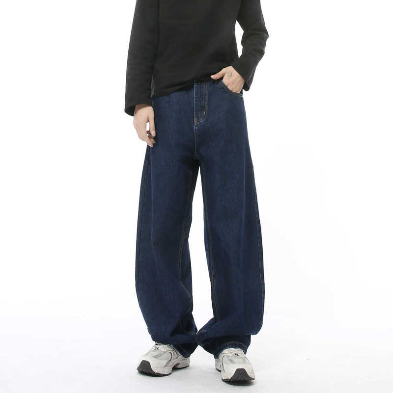 Men's Jeans Man Clothing|Four Seasons New Style Simple Wide-Leg Three-Dimensional Scimitar Washed Jeans Casual Trend