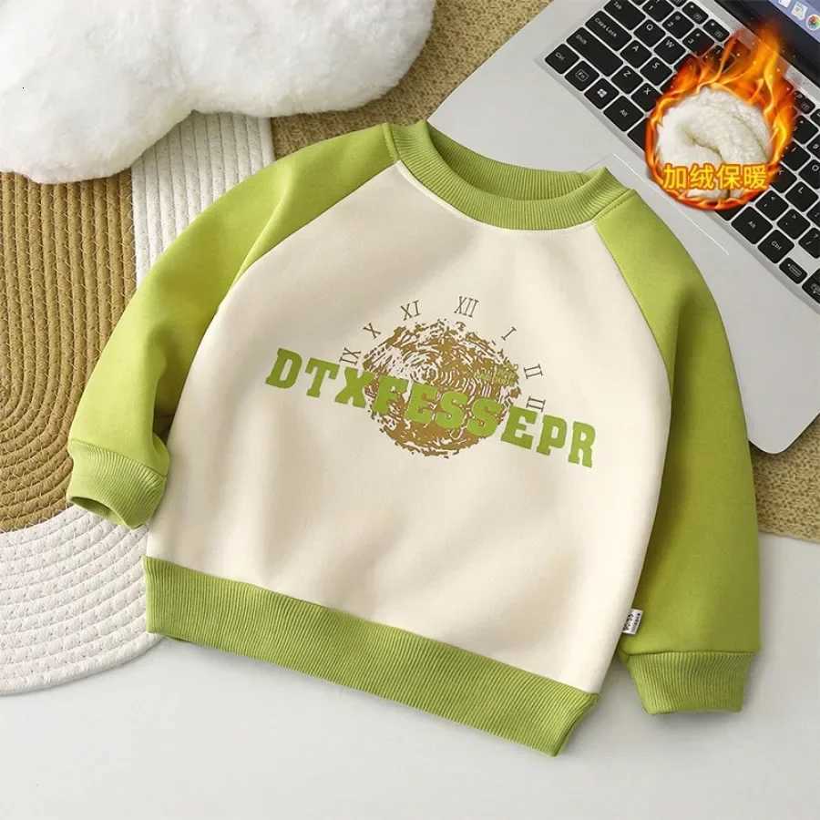 Kids Thicken Warm Sweatshirt Baby Boys Girls Autumn Winter Letter Print Pullover Hoodies Sweatshirts Childrens Casual ClothingT251030