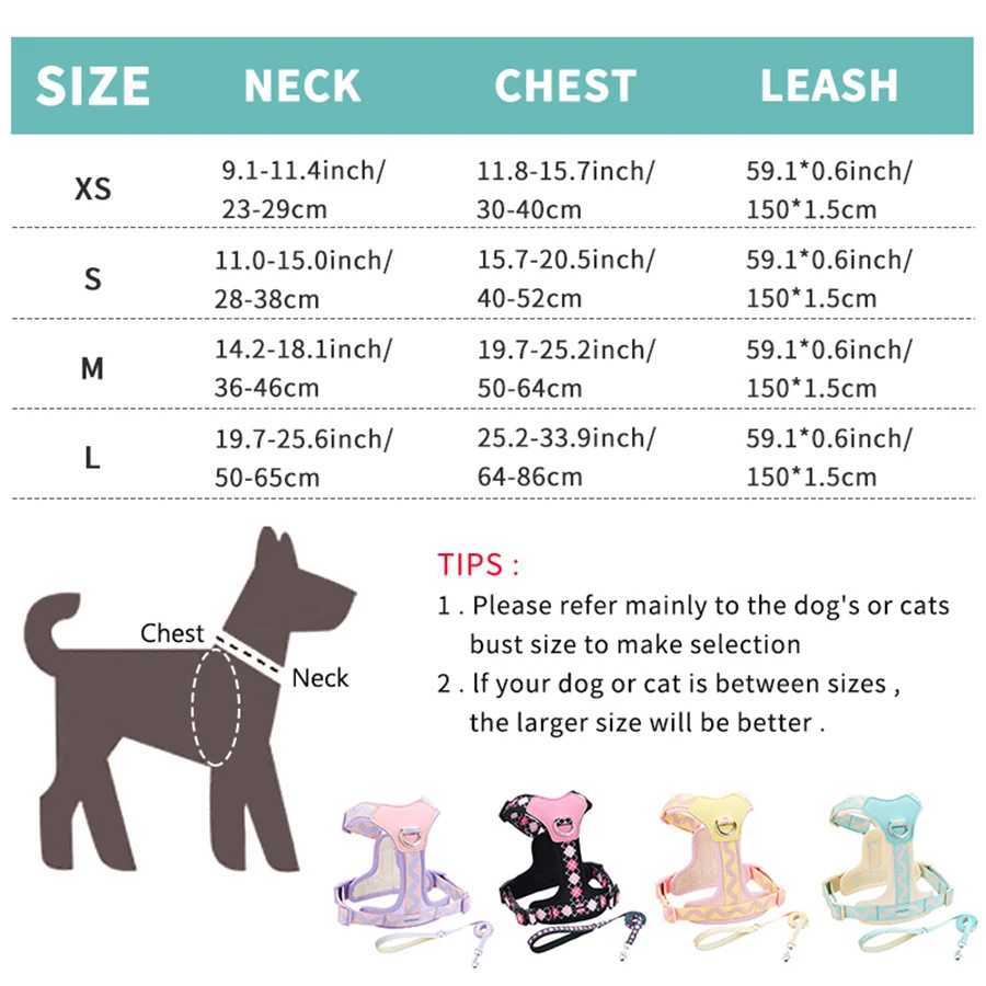 OODUDUOO Dog Harness for Small Dogs Adjustable Puppy Cat Harness Vest French Bulldog Chihuahua dog leash Prevent choking J251129