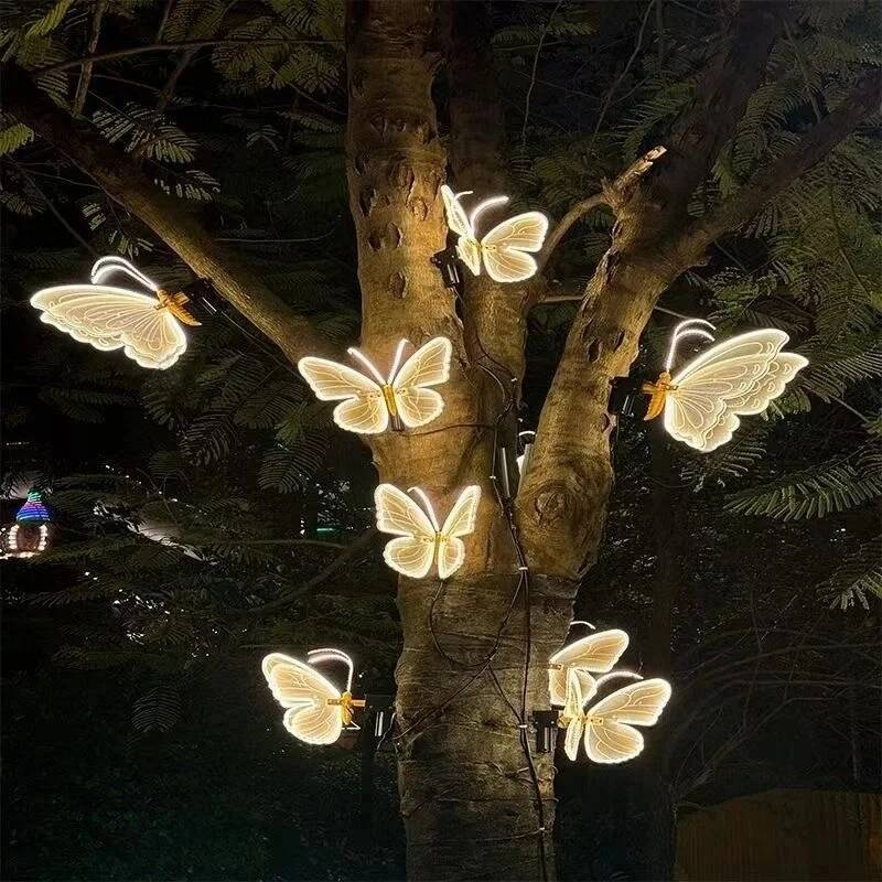 pcs V LED Outdoor Simulation Dynamic Static Butterfly Lights for Festival Home Decor Holiday Party DIY Decorations ddmycat