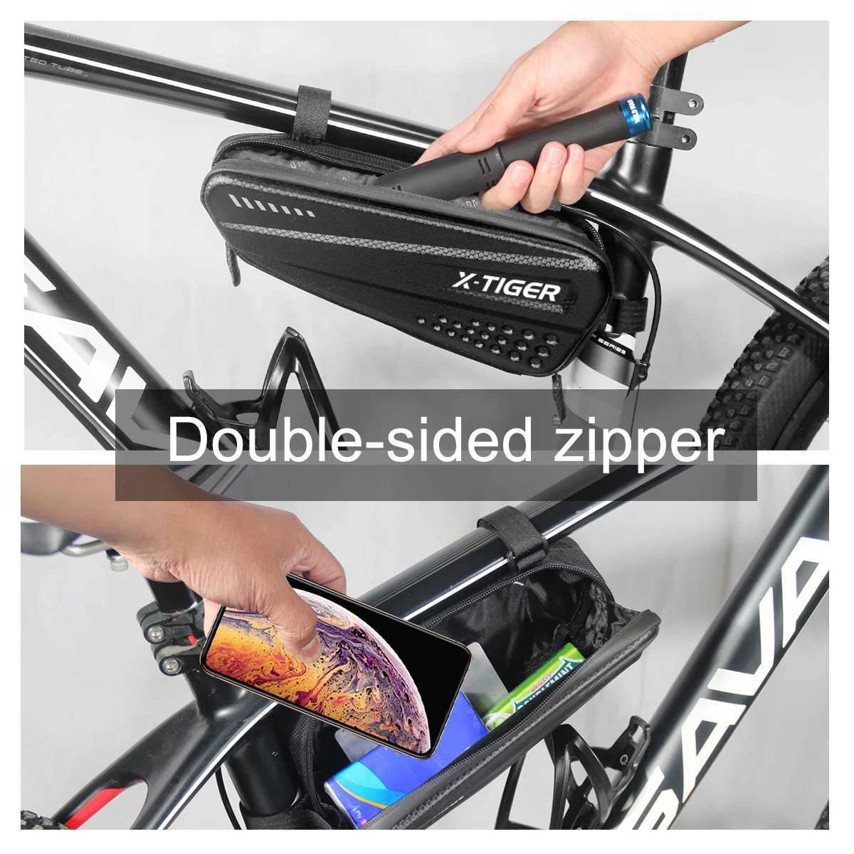 XTIGER Waterproof Bicycle Bag Reflective Mountain Bike Top Tube Bag 12L Large Capacity Shockproof MTB Bicycle Bag Accessories H251029