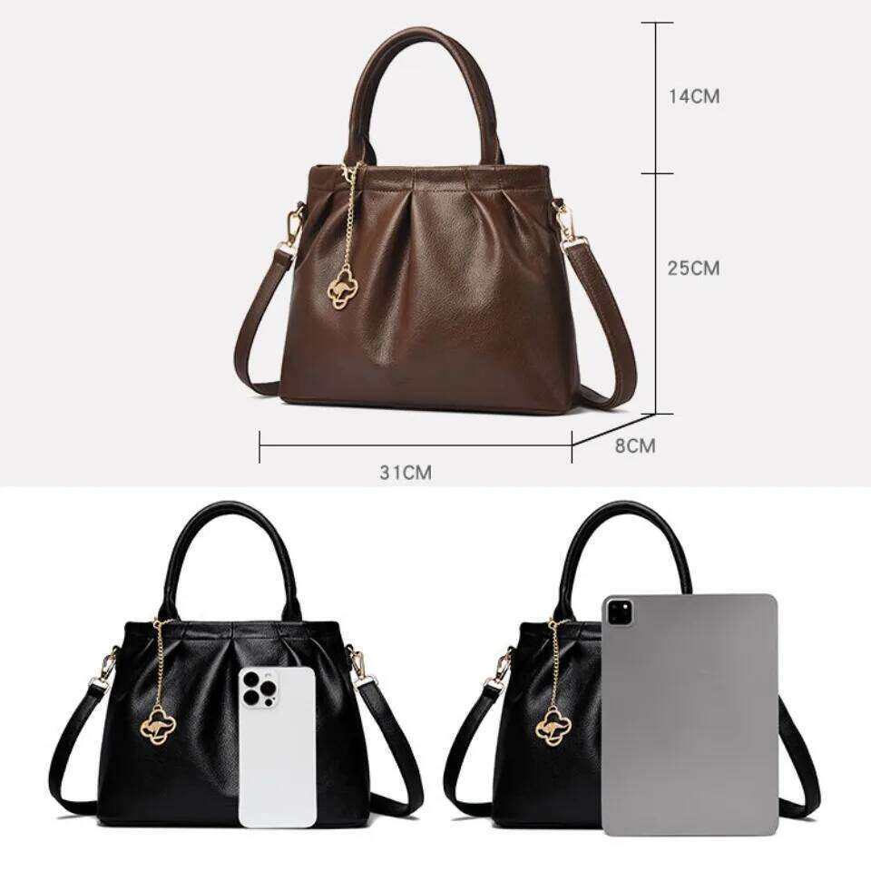 Genuine Brand Elegant Hand for Women Top Quality Leather Top-Handle Bags Ladies Shoulder Crossbody Bag Casual Tote Bolso