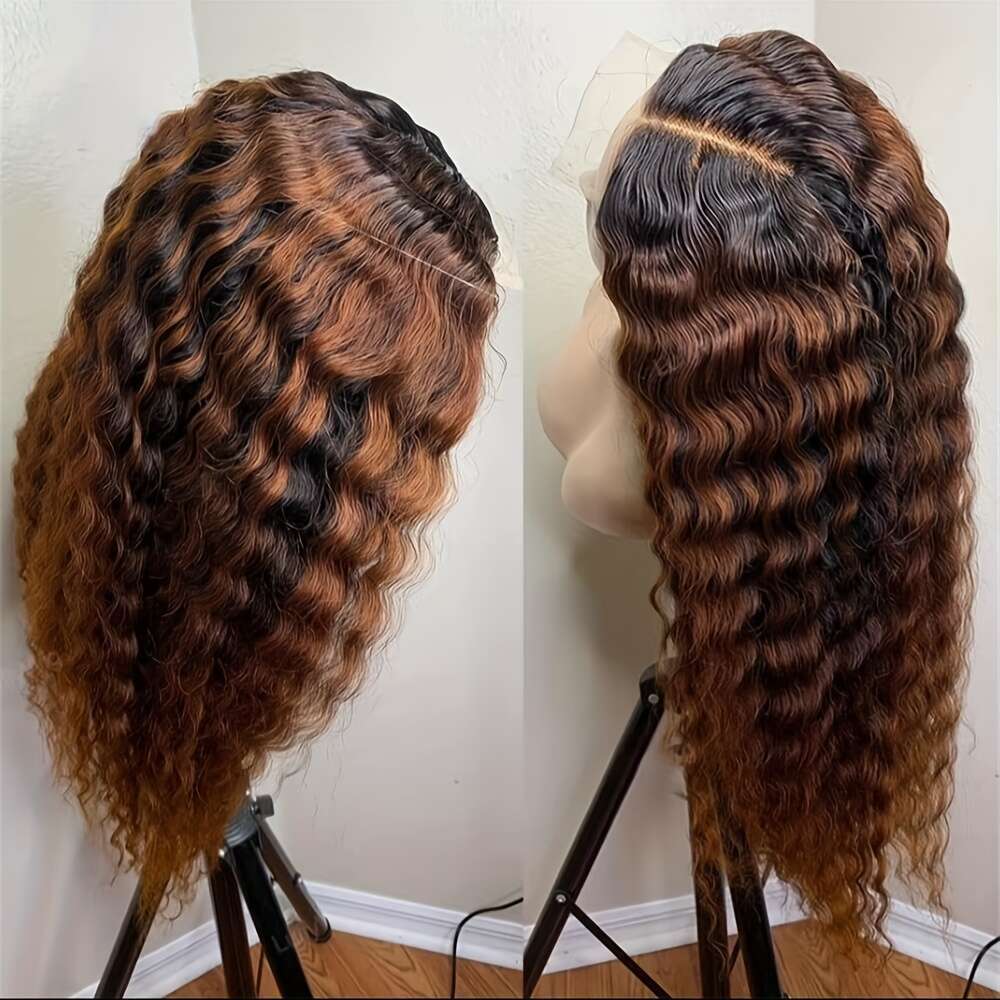 Gradient Brown Pre-Plucked 26-Inch Twist Curly Synthetic With 13X4 HD Lace Front Heat Resistant, 180% Density Natural Look Daily & Party Wear | Unisex