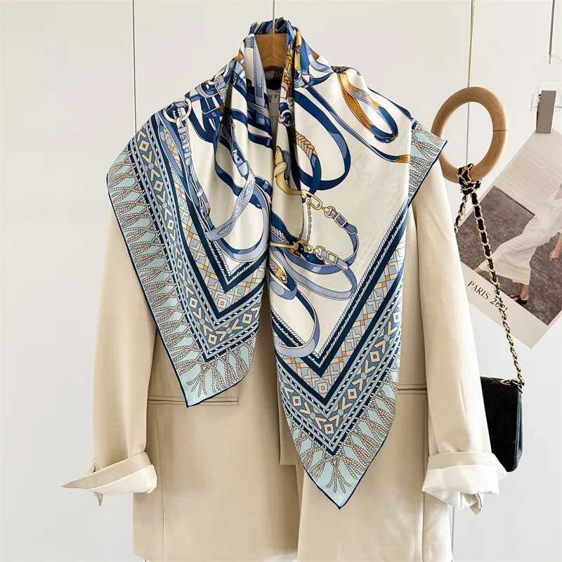 Belts Print 100 Silk Scarf Women Ladies Fashion Square Scarves Shawl Cape Poncho 35x35W251029