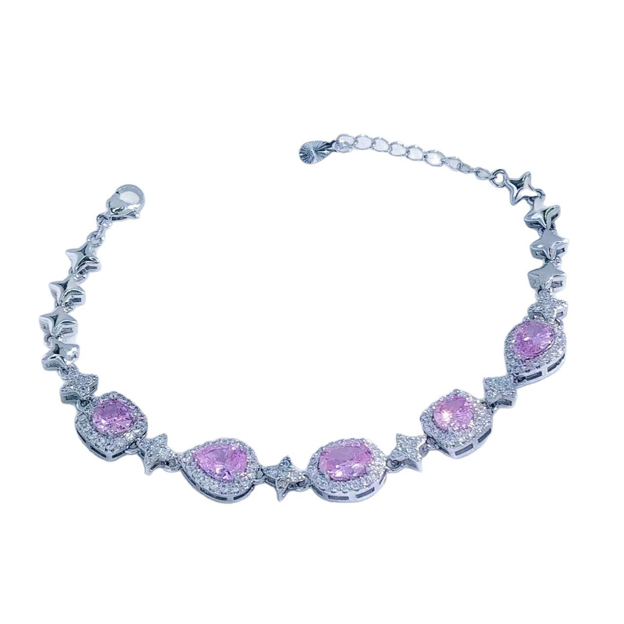 TaiYang New Premium Zirconia Bracelet,High-Carbon Diamond Party Wedding Chain in White Gold Plated Copper For Women