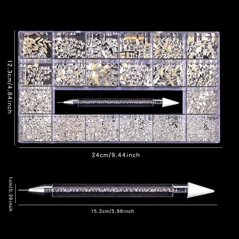 DIY Nail Art Rhinestone Kit with 21Grid Storage Box Flatback Diamonds for Creative Jewelry and Manicure s 251027