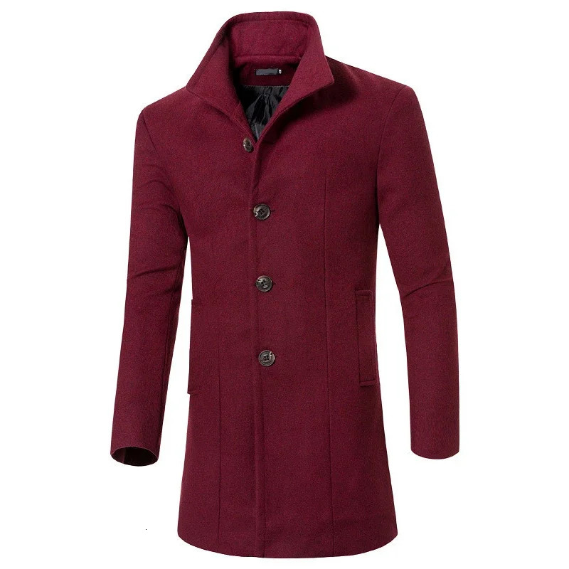 MRMT Brand Mens Woolen Coat Jacket Pure Color Lapel Long Men Woollen Overcoat for Male Wool Man Outer Wear Windbreaker 251029