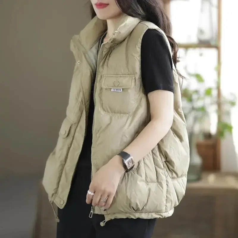 Down Sleeveless Vests Jacket For Women Coat Puffer Vest Jackets Woman Winter 2025 Lightweight With High Quality Coats Trend 251029
