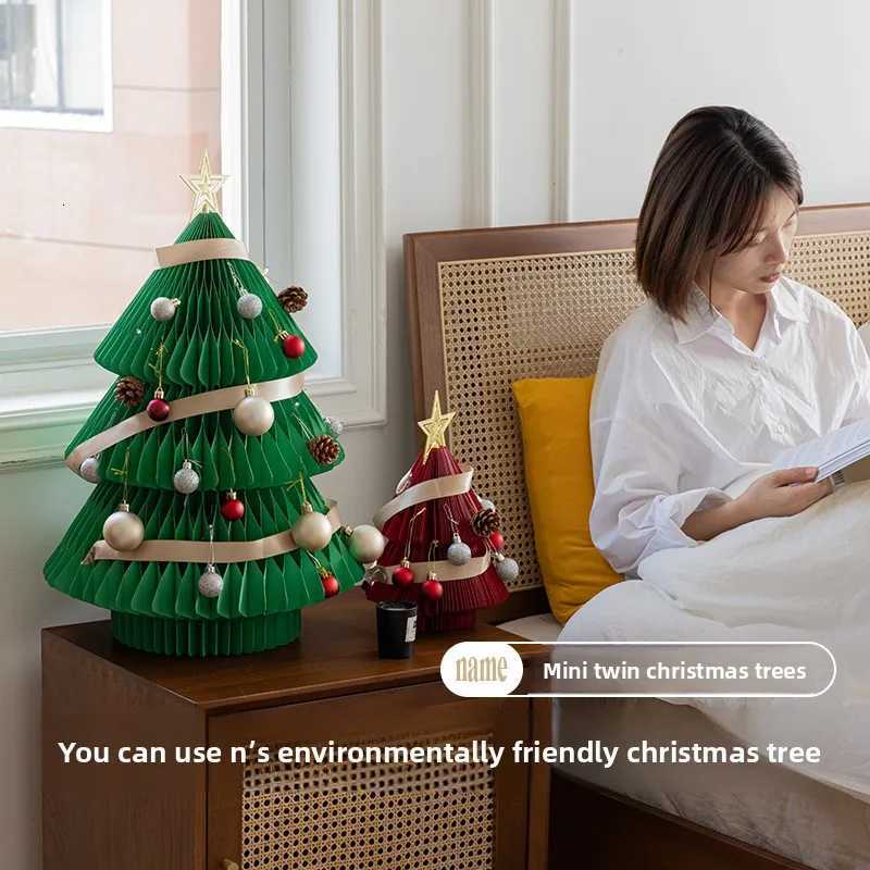 Mini Christmas Tree Set for Home Decor Small Ornament Creative Holiday Tree for Window Display C251030