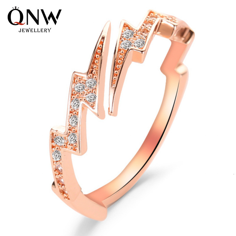 Korean Style Hot-Selling Creative Irregular Geometric Zircon Lightning Open Ring Jewelry
