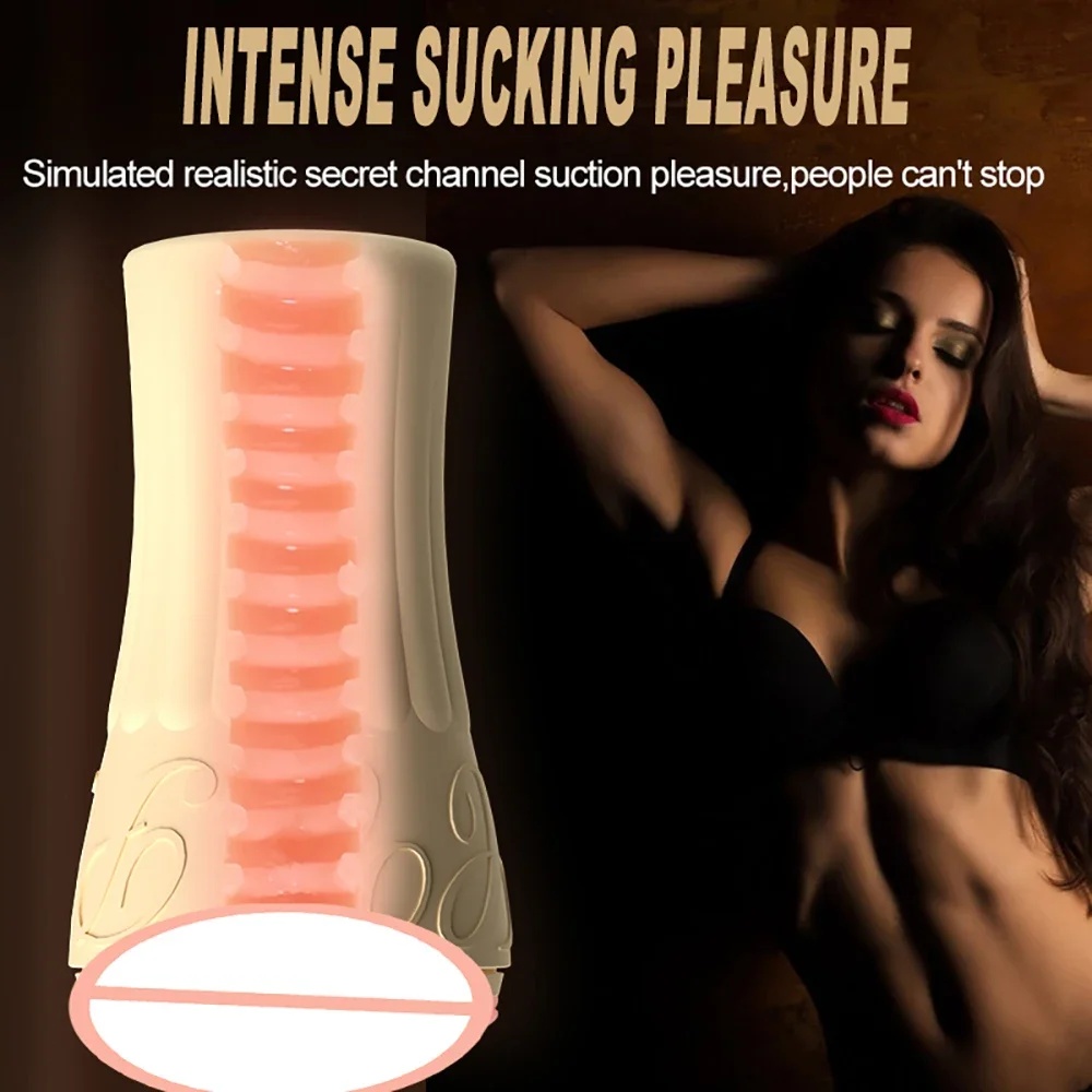 Men's Soft Masturbation Cup Tight Vagina Simulation Oral Sex Training Vacuum Pocket Male Sucking Cup Adult Toy LL-2319