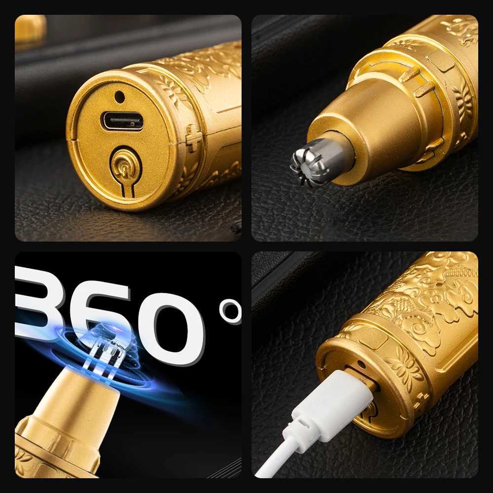 Mens Electric Ear and Nose Hair Trimmer 360 Rotating DualBlade Electric Shaver Professional Ear Nose Hair Clipper Facial Hair M251030