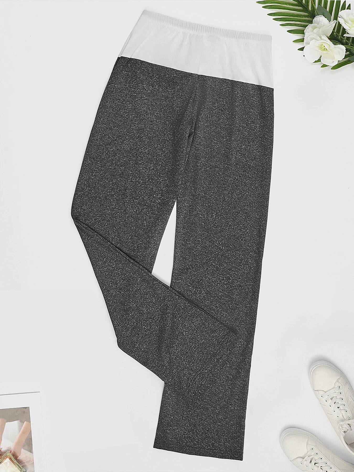 winter jacket women Women's Spliced Yoga Casual Pants, Wide Leg Elastic Pants325