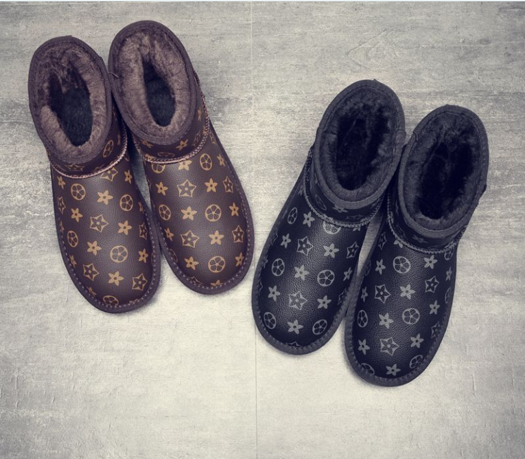 Free shipping Winter 2025 New Design Men Fashion Snow Boots Fleece Lined Thickened Warm Comfortable Cotton Shoes Non Slip Waterproof Soft Leather Shoe