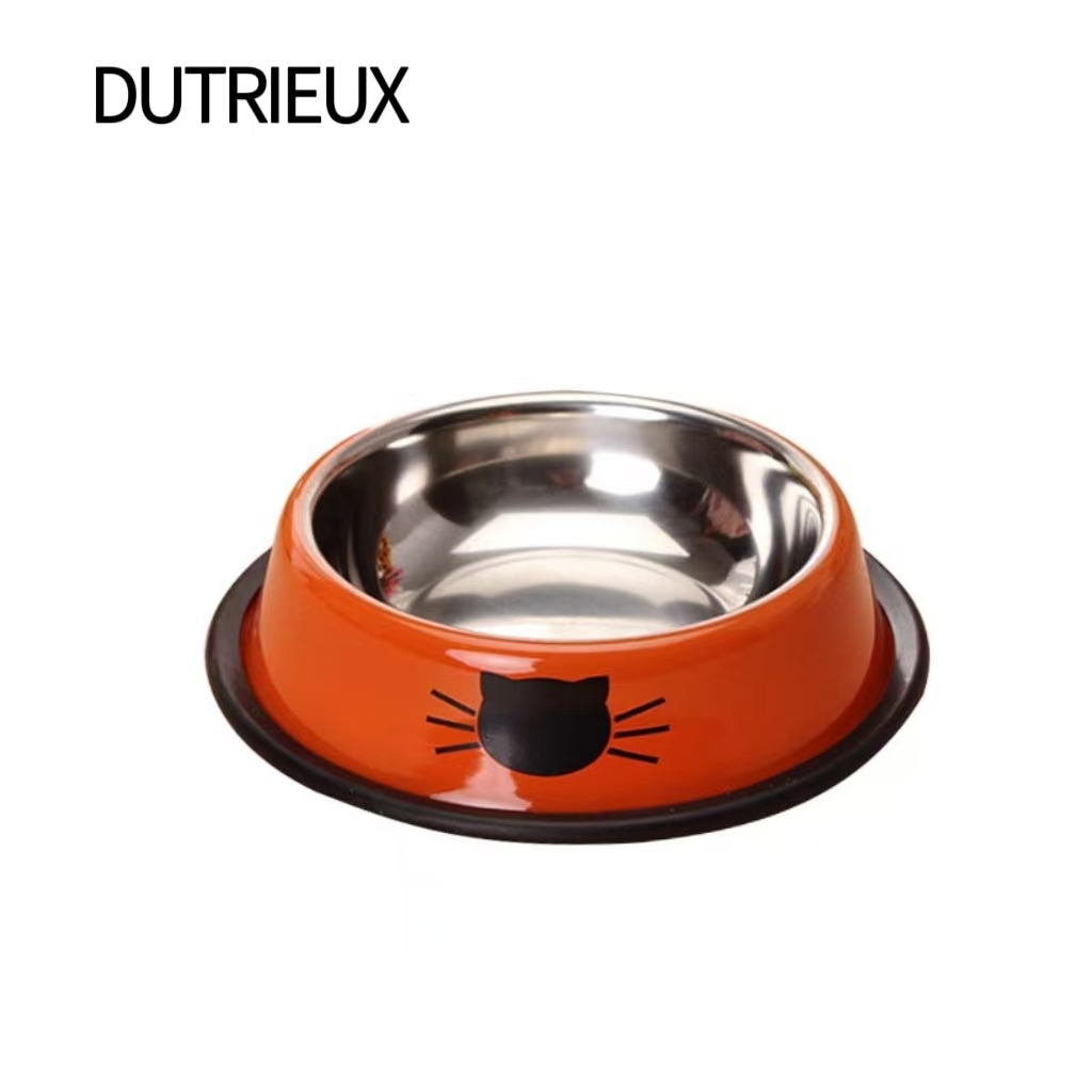 H1196 Non-slip stainless steel pet bowl, anti-tipping design, dropshipping available.