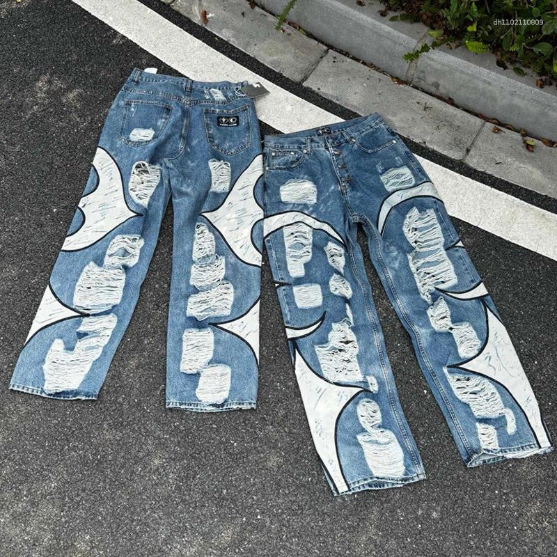 Men's Jeans High-quality Real Po Thug Club Pants Hip-hop Style Classic Streetwear Trend Denim Trousers Unisex