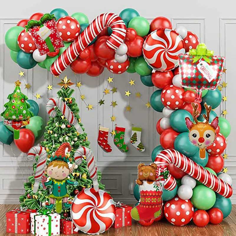 10pcs Mini Christmas Foil Balloons Santa Claus Snowman Elk Balloon Kids Birthday Christmas Decoration Navidad New Year Supplies C251030